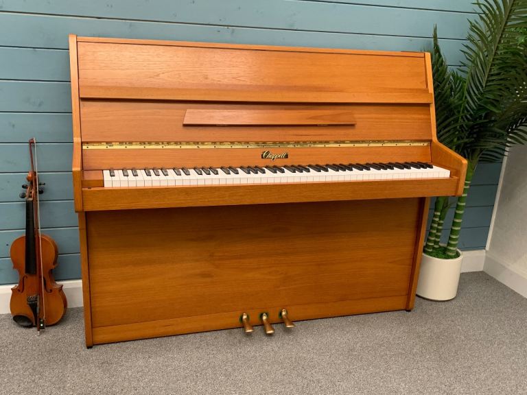 🎵🎹 BEAUTIFUL TEAK CHAPPELL UPRIGHT PIANO - TUNED/SERVICED/WARRANTY 🎹🎵
