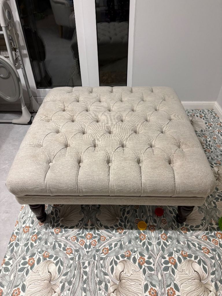 Cream Chesterfield Footstool