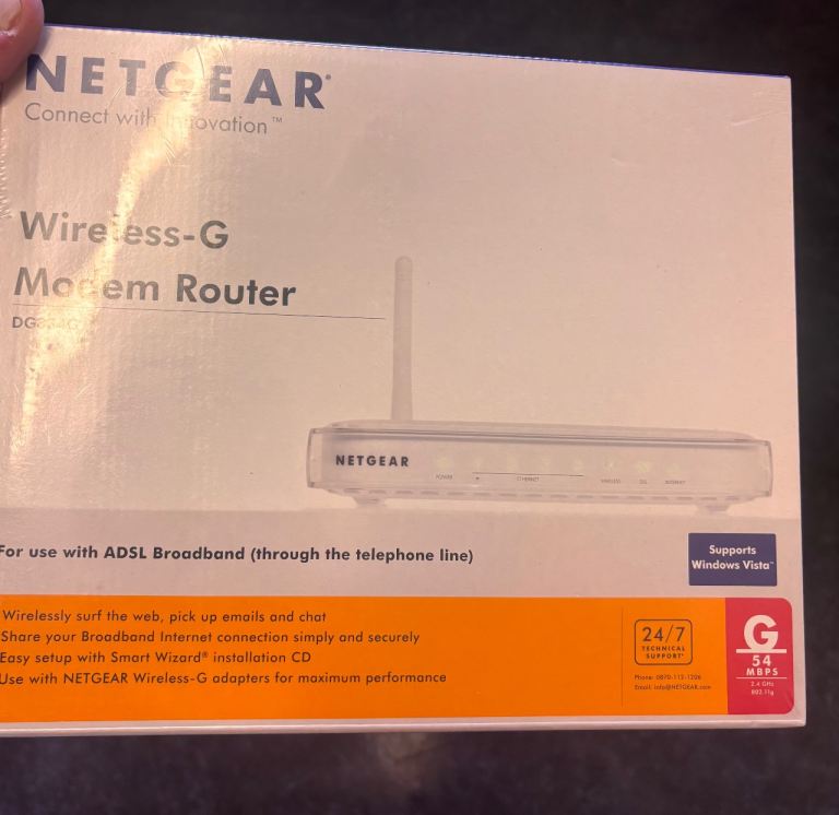 Netgear wireless modem router.