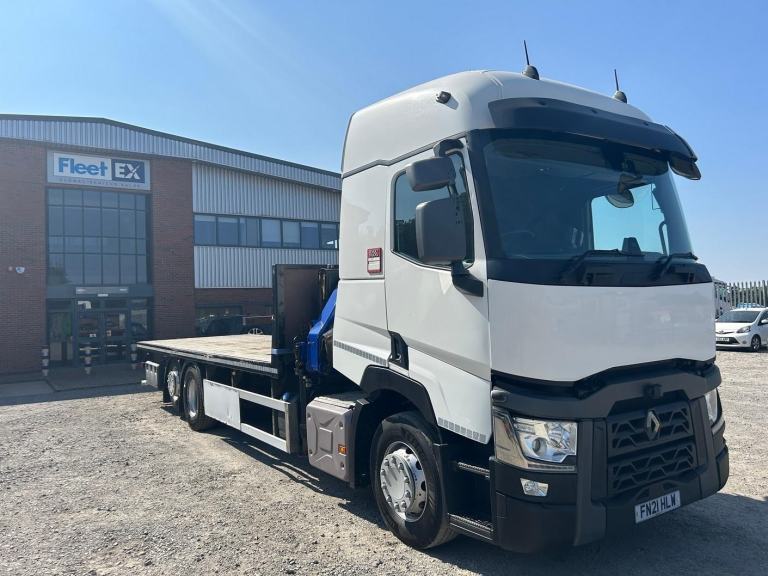 RENAULT T RANGE 380 26 TONNE *EURO 6* FLATBED/CRANE 2021 - FN21 HLW