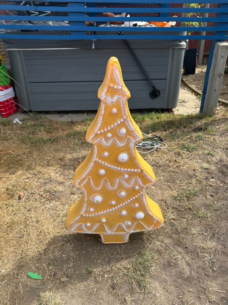 Large gingerbread Christmas Tree Blow Mould Decoration
