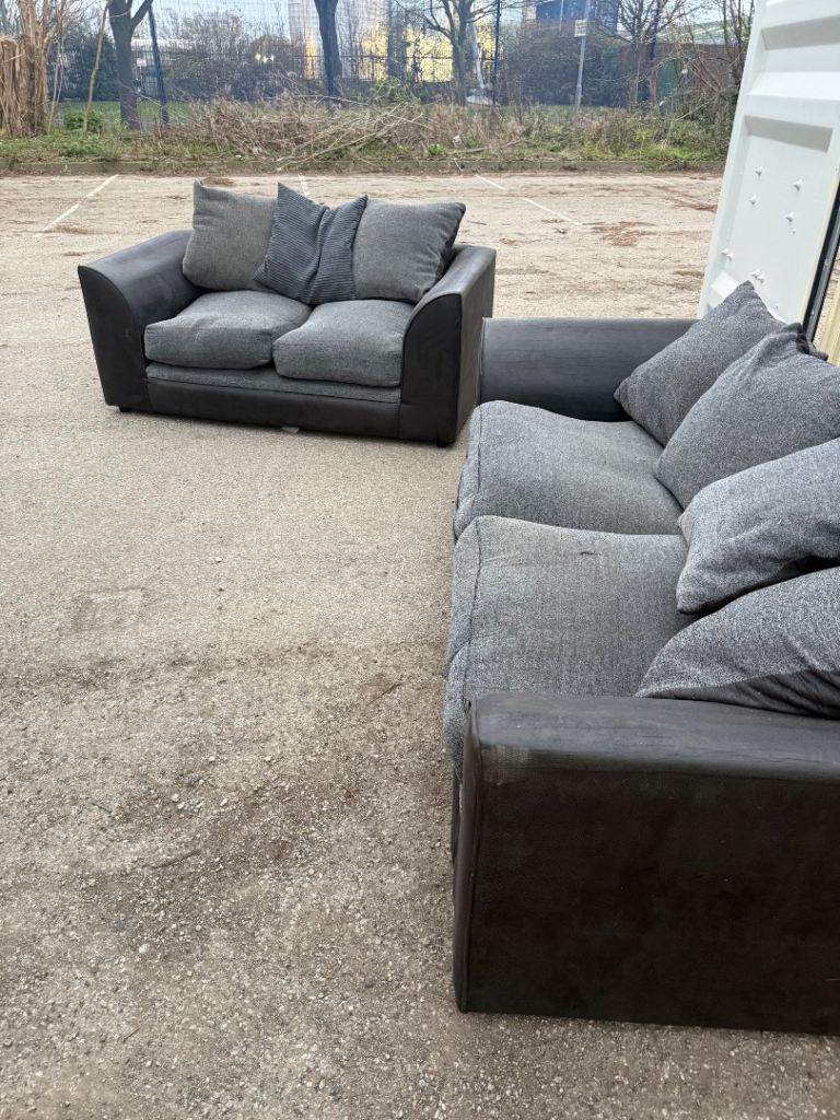 Black gray 3+2 sofas