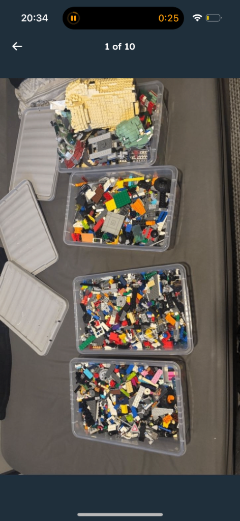 4 big tubs full of lego sets spare pieces and figures