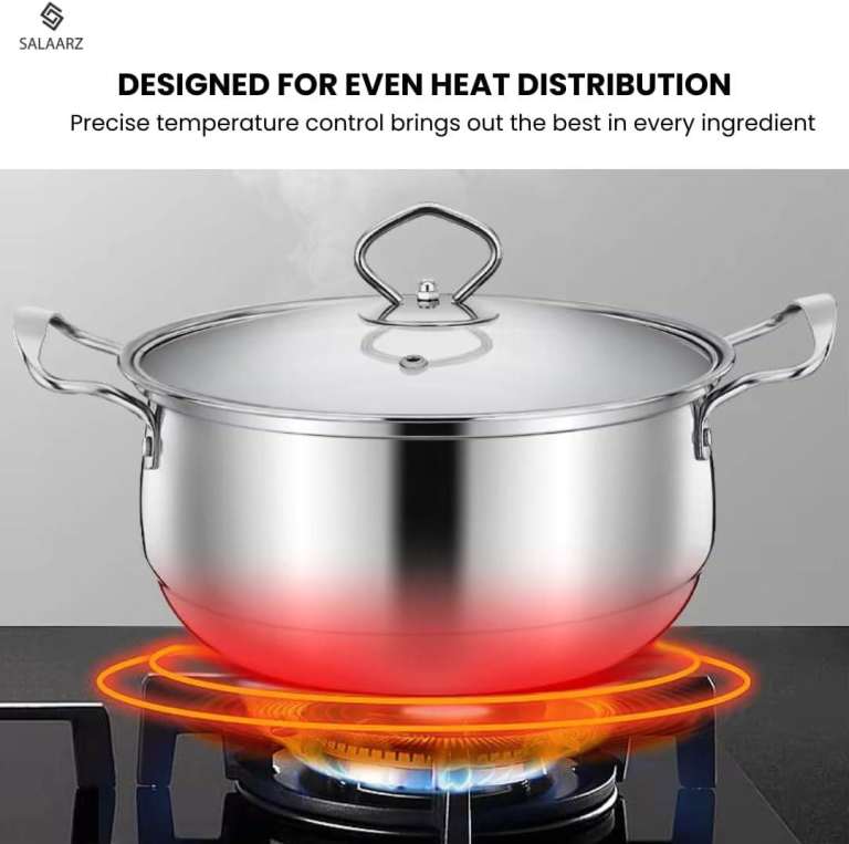 5-Piece Stainless Steel Saucepan & Frying Pan Set with Lids, Everyday Cookware for Home Kitchens