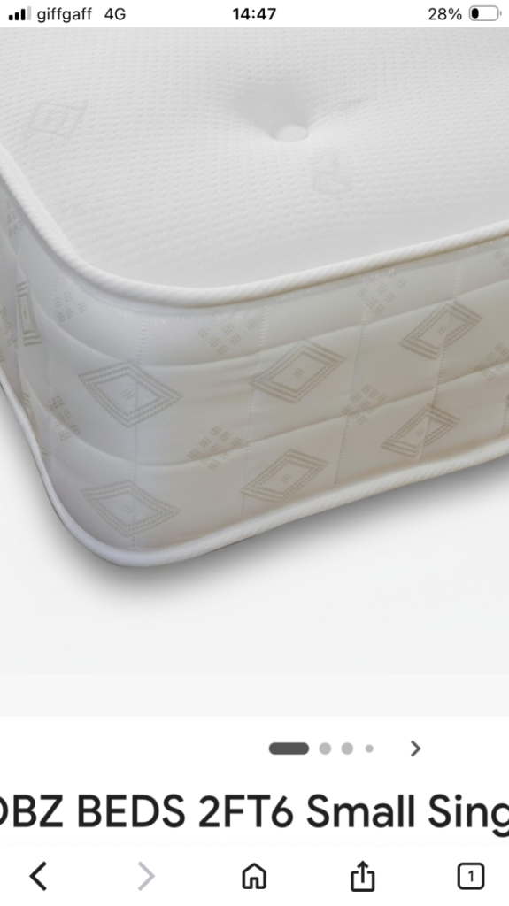 Brand new caravan /bunk bed size  mattress