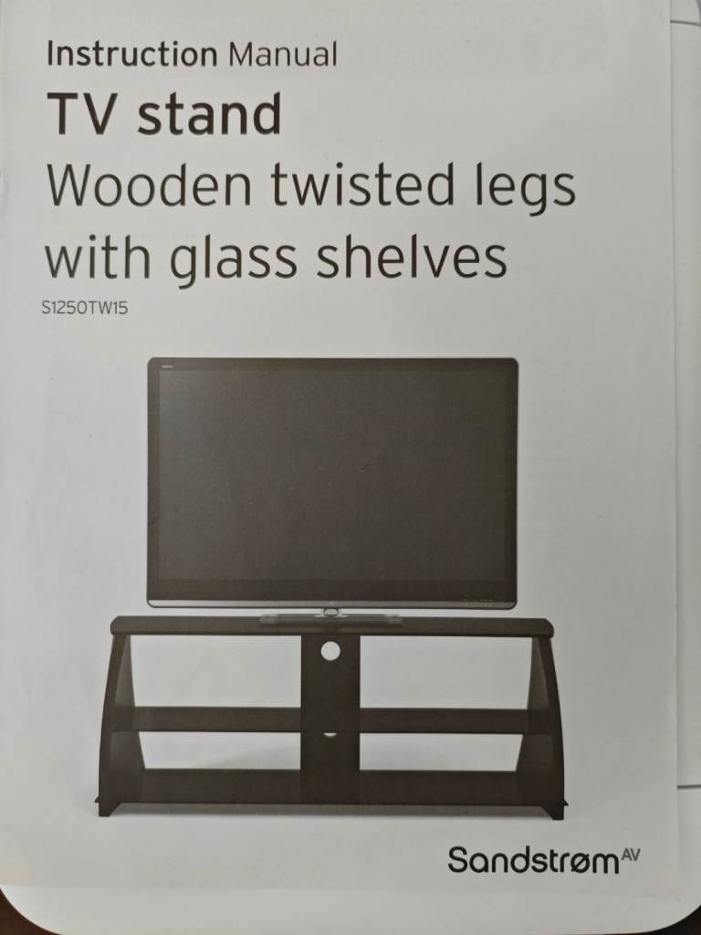Solid Wood & Glass TV Stand – Excellent Condition
