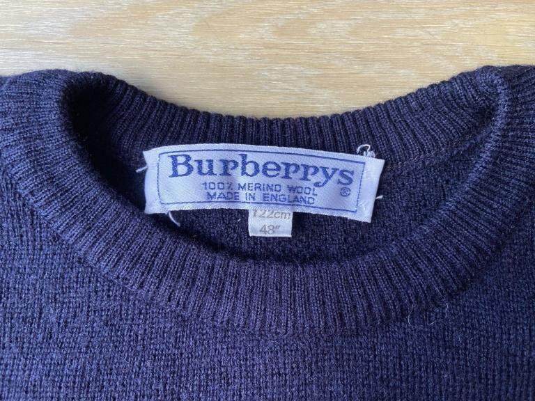 Burberry Vintage Striped Merino Wool Jumper Made In England