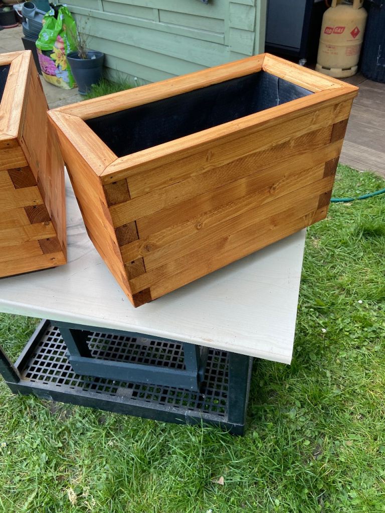 Wooden garden planters