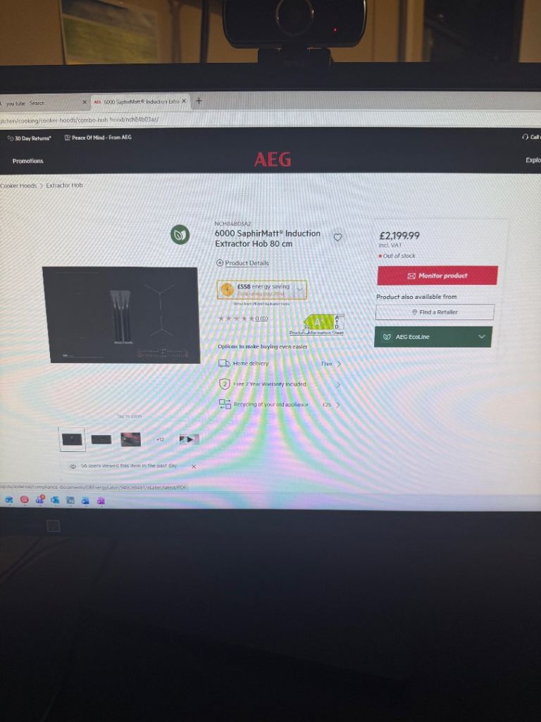 AEG 6000 Saphirmatt induction extractor hob 80cm