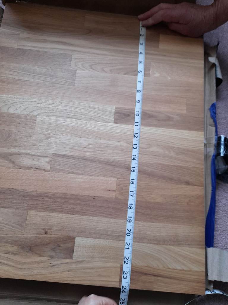 Solid Oak Worktop Off Cut 19.5"L x 24"W