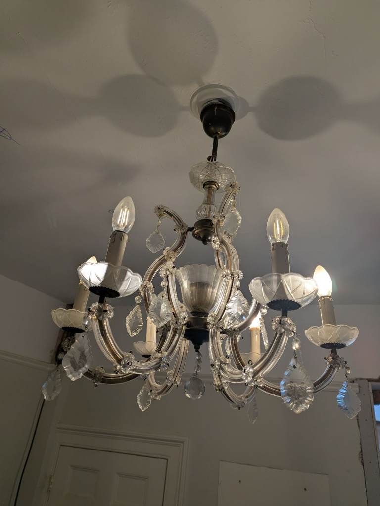 Antique Cut Glass Chandelier x 2nr