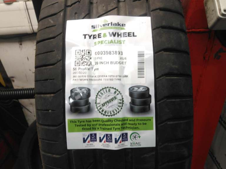 265 50 R20 111w Acceiera 10th-St68 6mm Partworn Pressure Tested Tyre