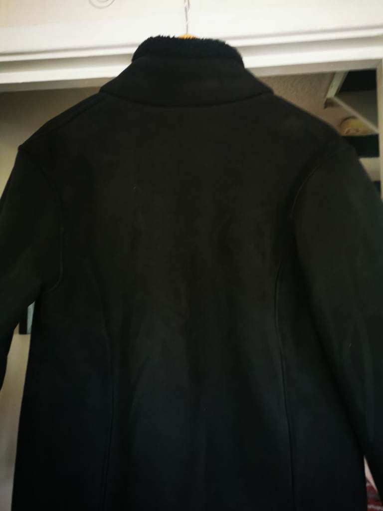 Jack Murphy faux black sheepskin coat