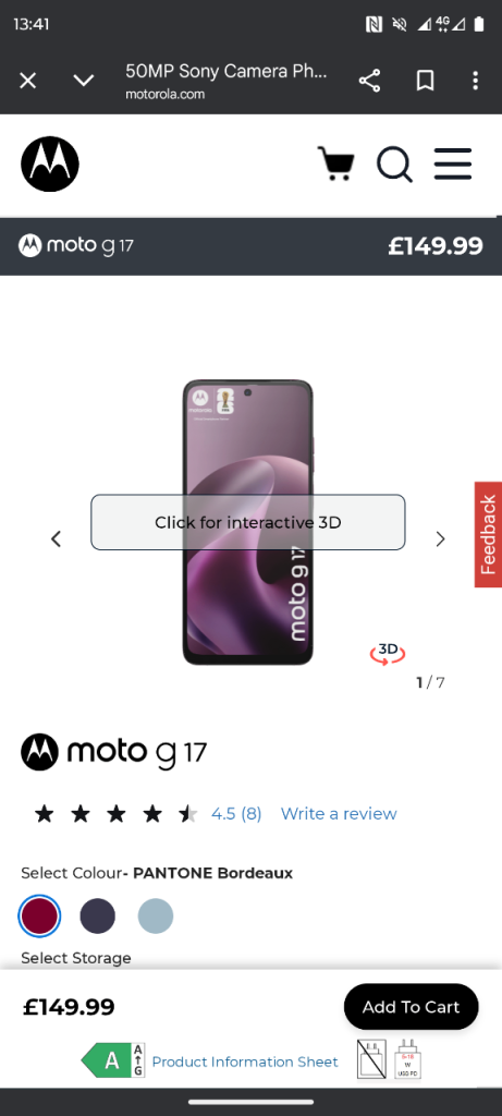 Moto g17 128gb