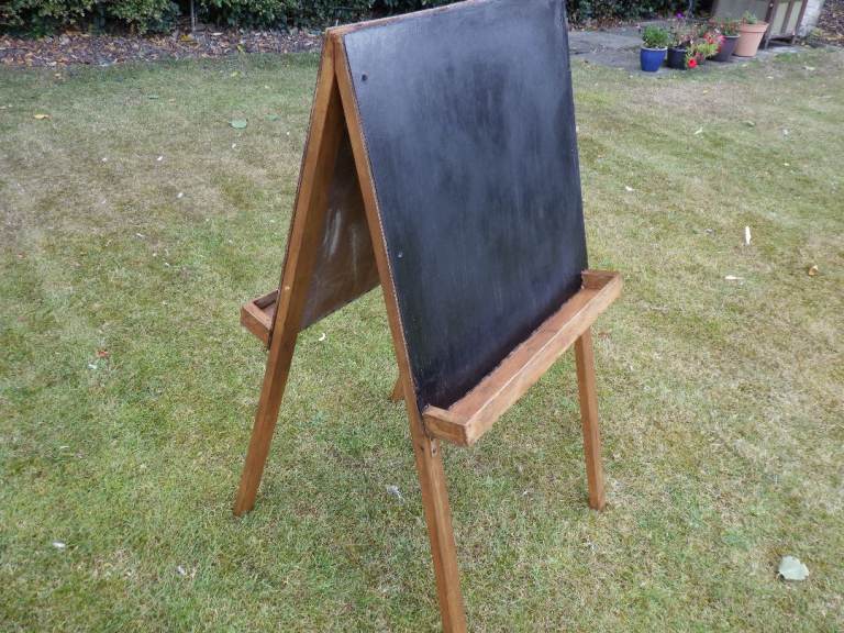 Wooden A-Frame Chalkboard Sign – Good Condition
