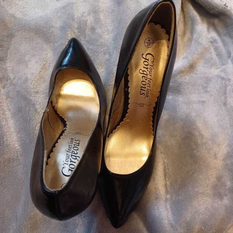 Your Feet Look Gorgeous Black Stiletto Heels - Size 4 (EU 37)
