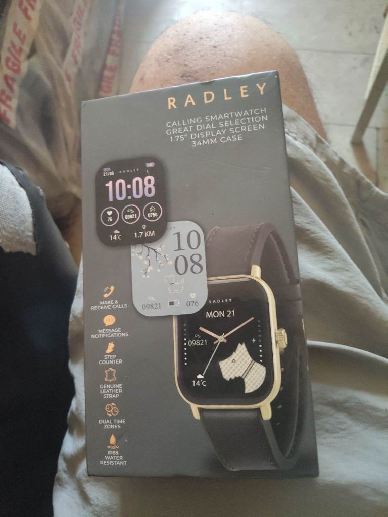 Radley Calling Smartwatch with Black Leather Strap – New