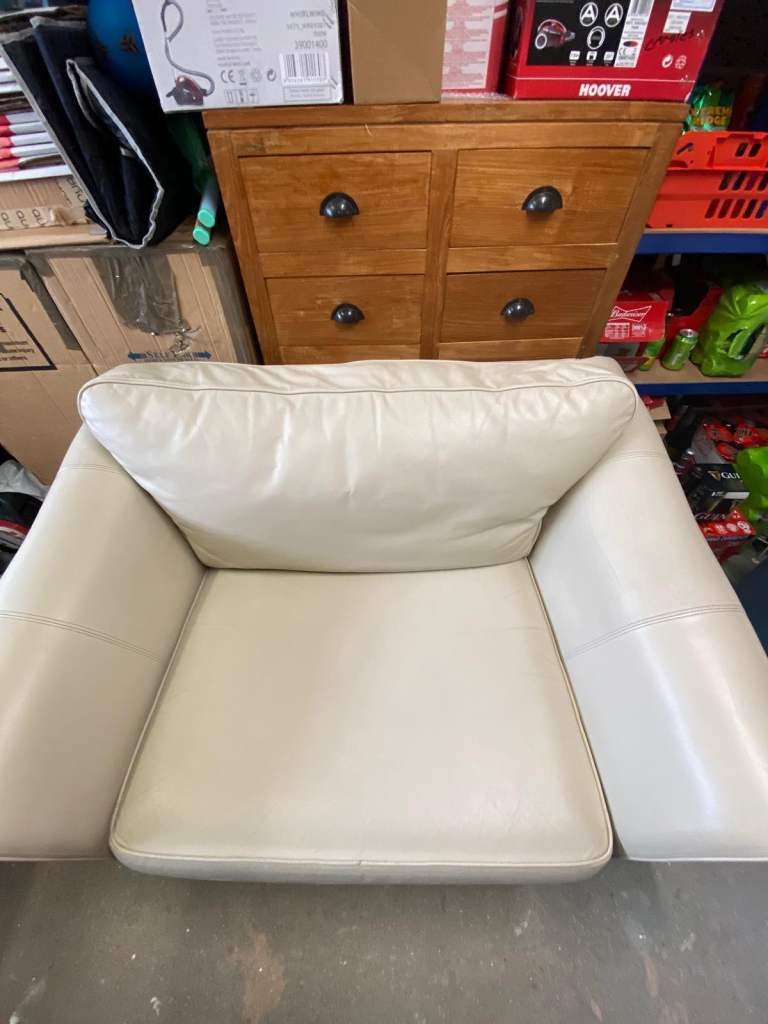 M&S real leather cream snuggy sofa ,it’s the Abbey range of M&S
