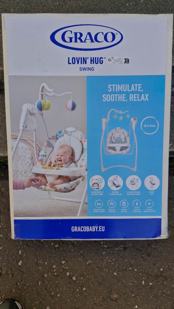 Graco Lovin' Hug Swing with 6 Swing speeds, Music, 4 Recline Positions and Folds up for Storage. 