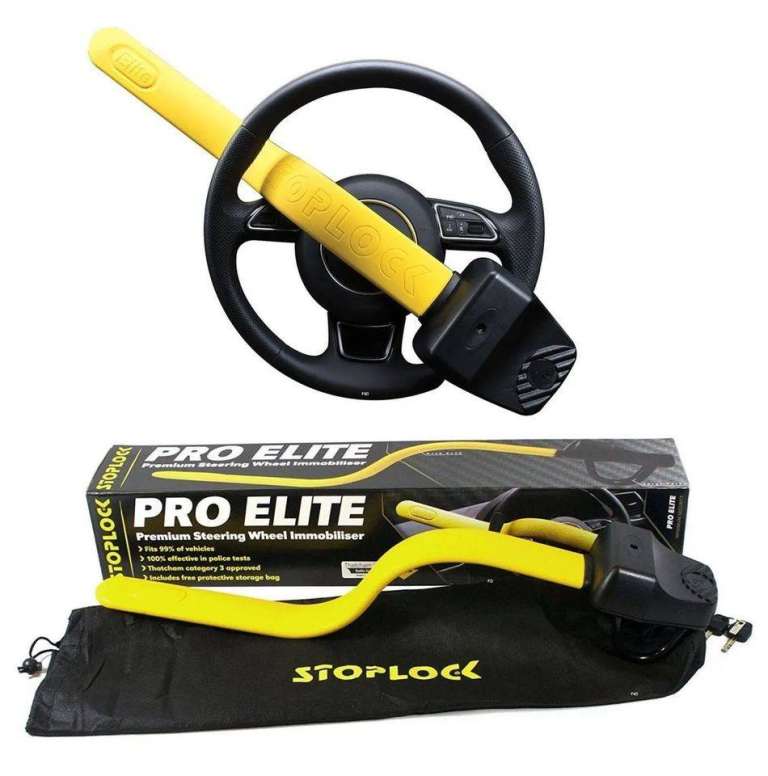 New STOPLOCK PRO ELITE CAR MOTOR STEERING WHEEL LOCK ANTI THEFT THATCHAM CAT 3 APPROVED HG150