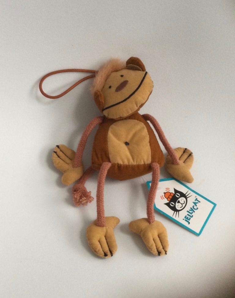 Jellycat of London I am Dingly Dangly Morris Monkey vintage tiny hanging soft toy bag charm