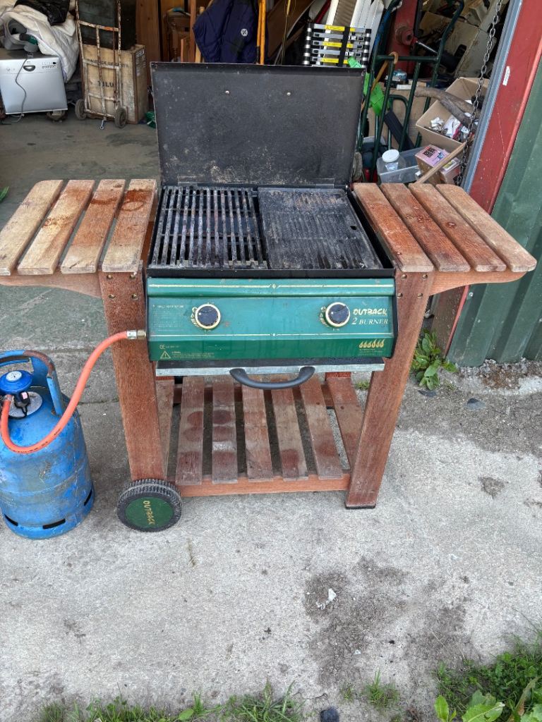 Outback 2 Burner Gas BBQ with Side Shelves
