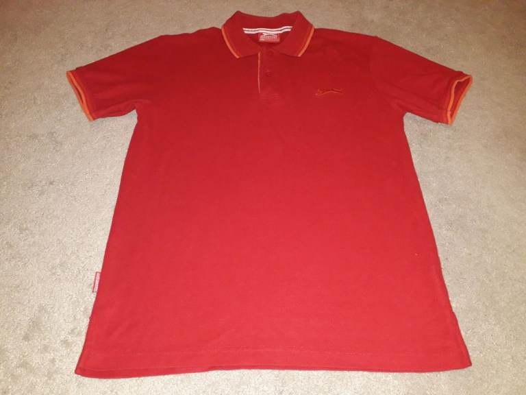 Slazenger Red Coloured Mens T-Shirt with orange trims (XS)