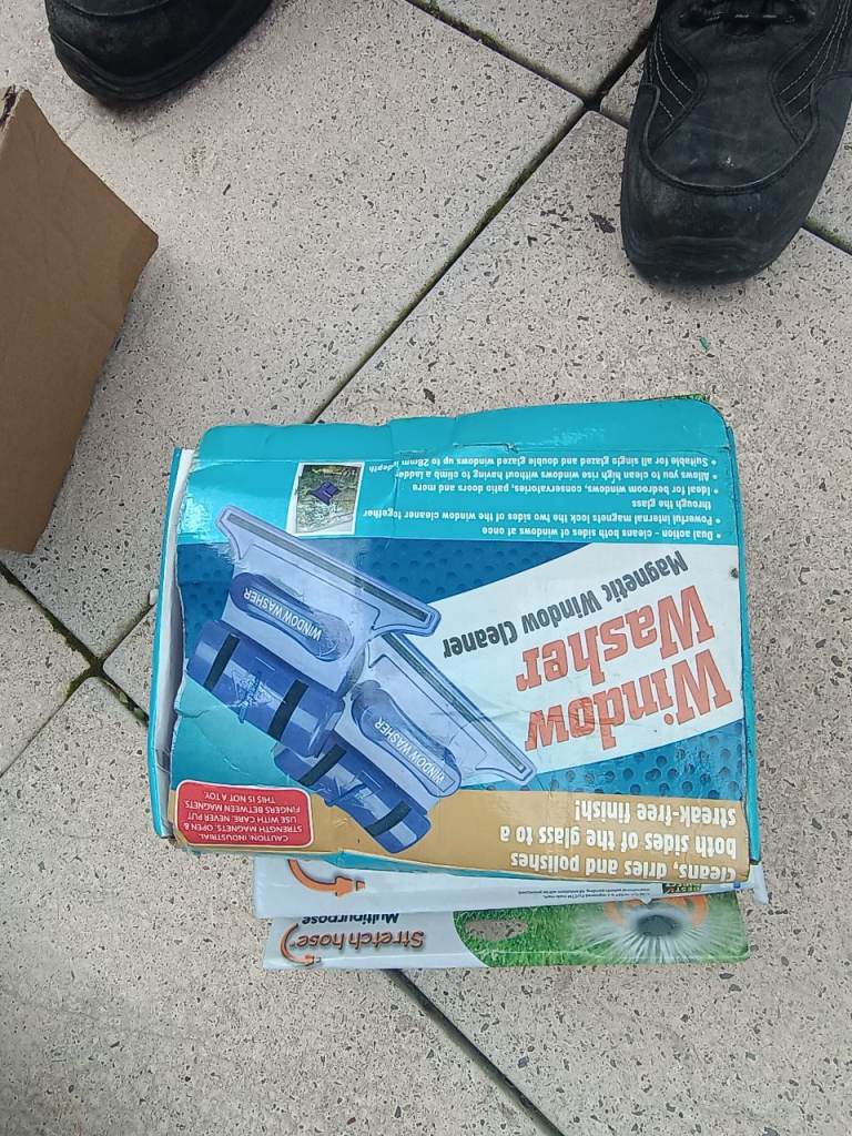 Water hose and window cleaner 