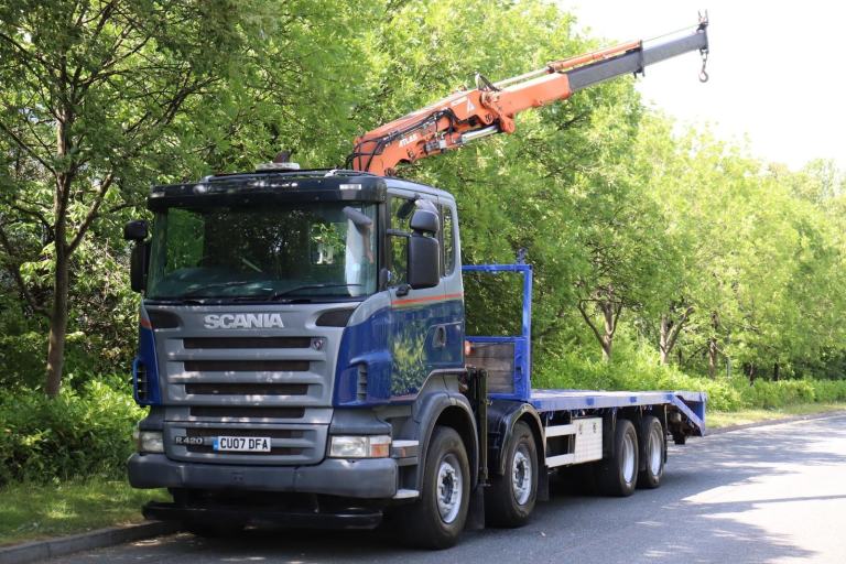 SCANIA R420 8X4 ATLAS 165.2 CRANE CHEESEWEDGE BEAVERTAIL (2007)