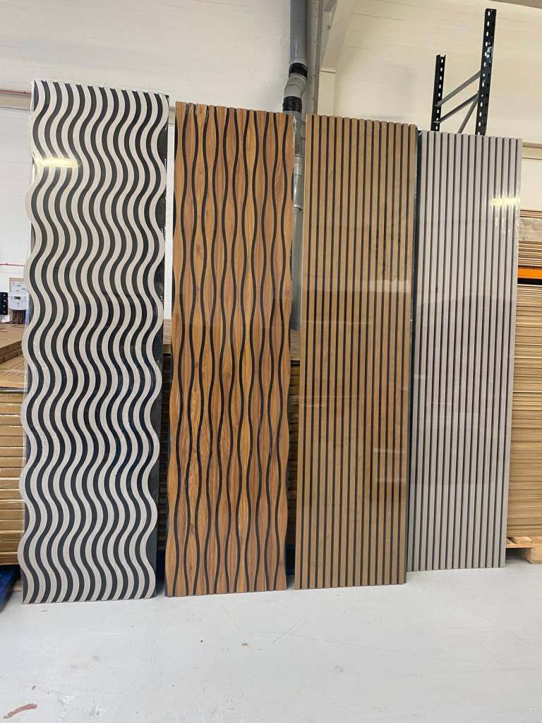 Acoustic Slat Wall Panels 2400mm x 600mm – Multiple Finishes Available – £30 Each