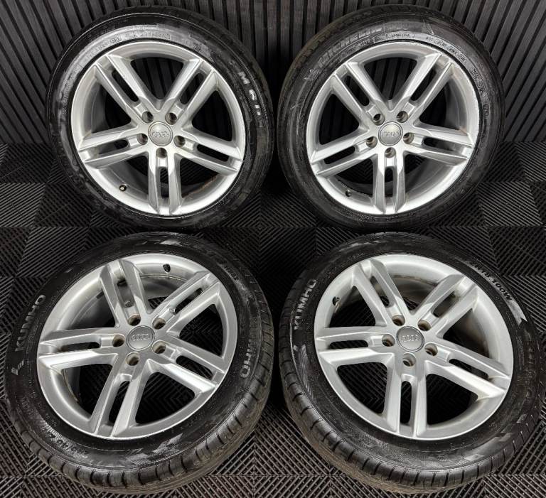18'' GENUINE AUDI A6 C7 S LINE SILVER ALLOYS WHEELS TYRES