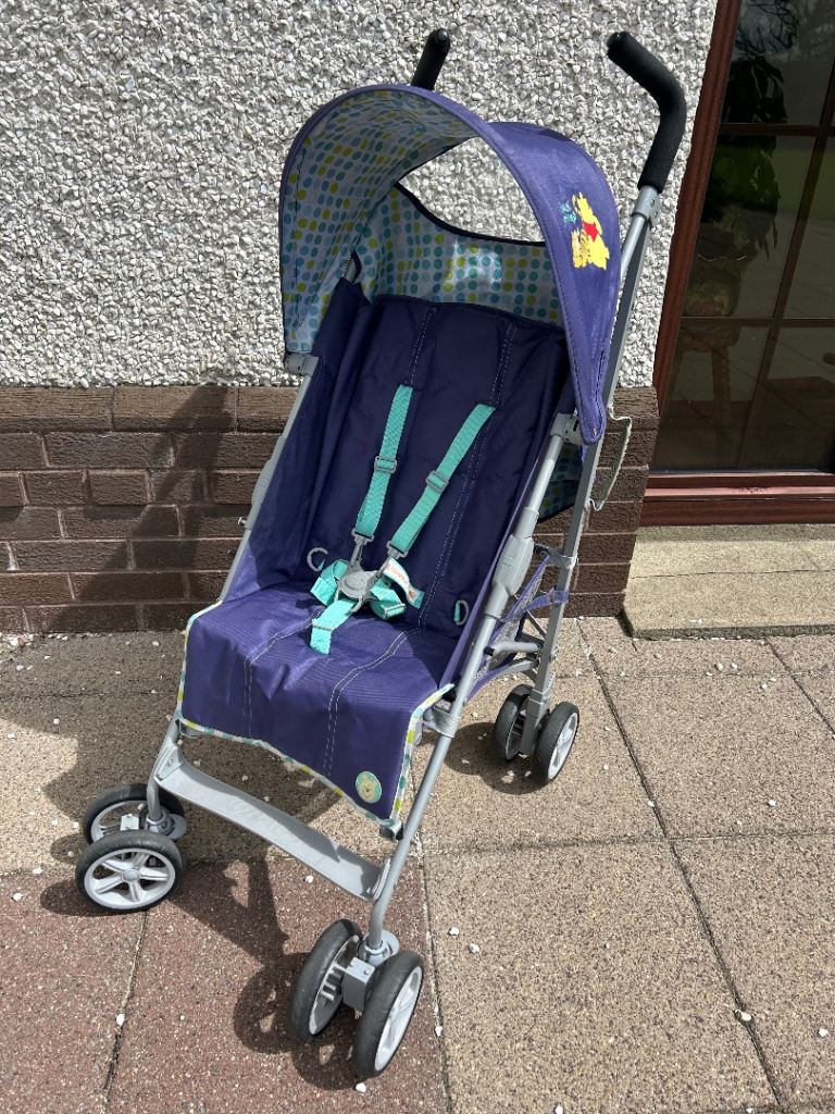 Winnie the Pooh Baby Pushchair - Blue, Good Condition