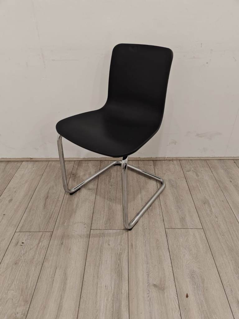 Vitra Conference Chair, Black Plastic, Chrome Cantilever Frame