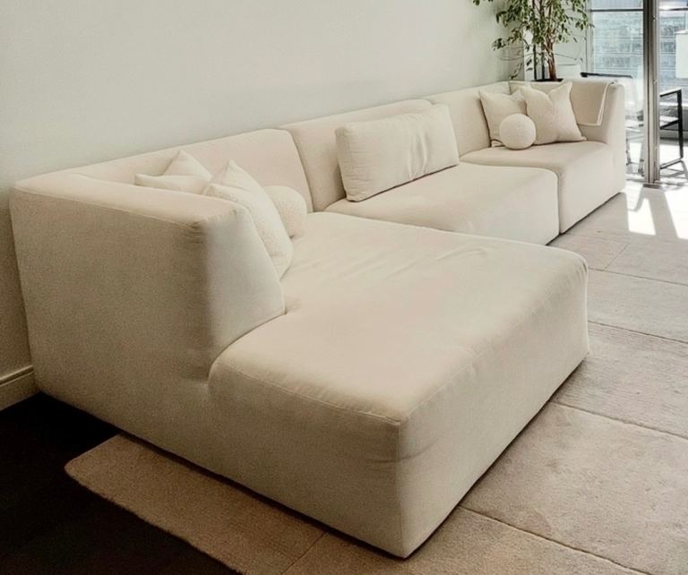 White corner sectional sofa (3 sections)