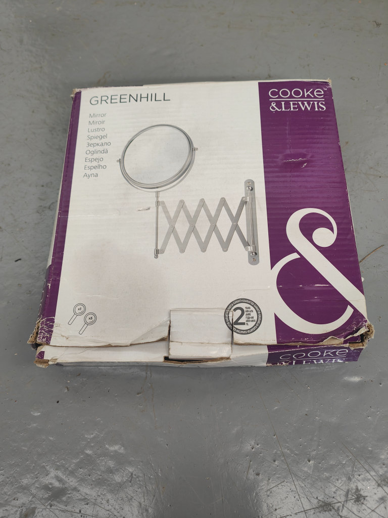 Cooke & Lewis Greenhill Chrome Round Wall-mounted Bathroom Mirror