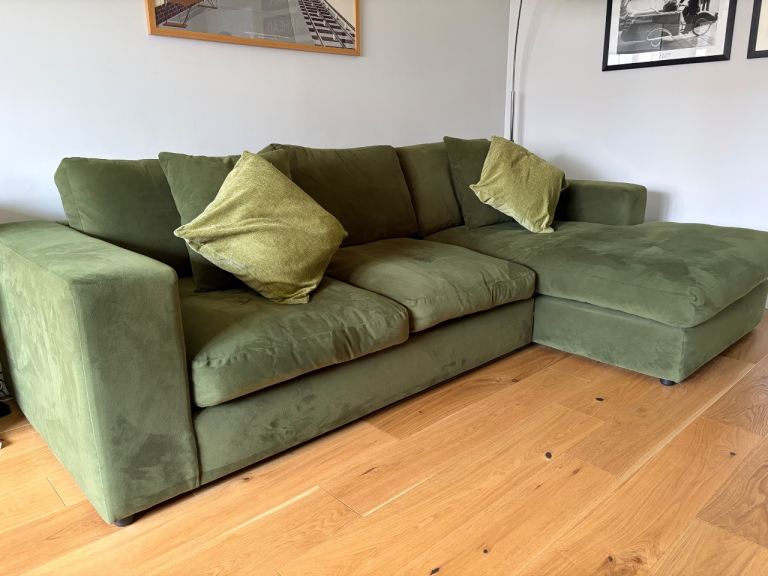 Swoon Althaea Grand 4 Seater RHF Corner Sofa, Easy Velvet Fern