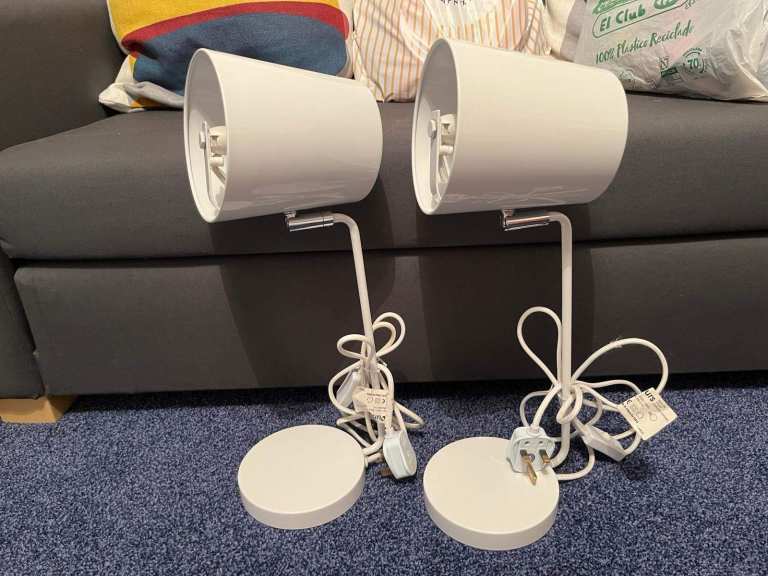 REDUCED  B&Q White Lamps x2