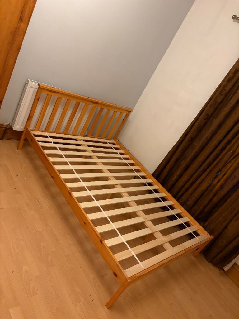 image for Lovely wooden lath double bed frame collection only 