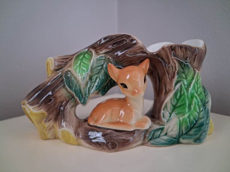 Vintage Hornsea Pottery Baby Deer Vase 7cm x 15cm