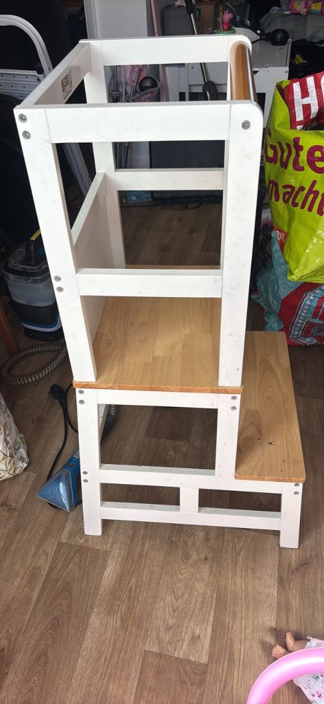 Sproutworks Kids Learning Tower / Kitchen Helper Stool - White Wood