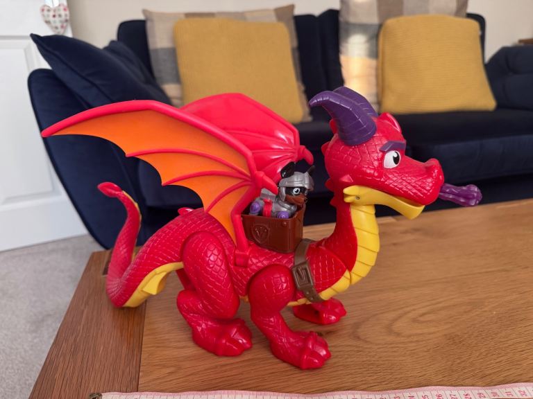 Red Paw patrol rescue knights Dragon Toy with Figure – V.Good Condition