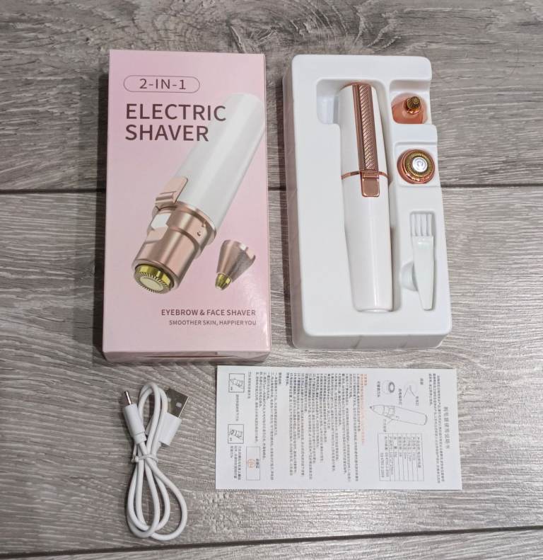 2 in 1 rechargeable eyebrow trimmer and facial hair remover 
