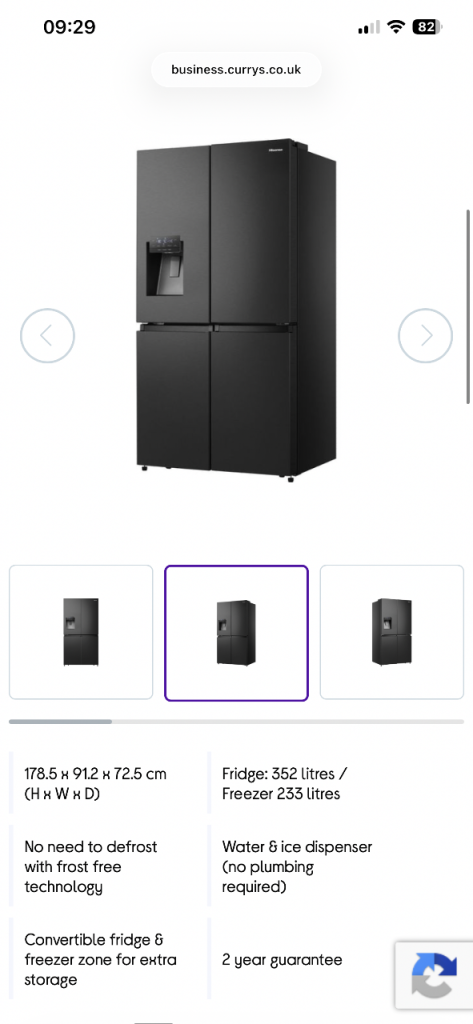 Hisense American Fridge Freezer with Water Dispenser