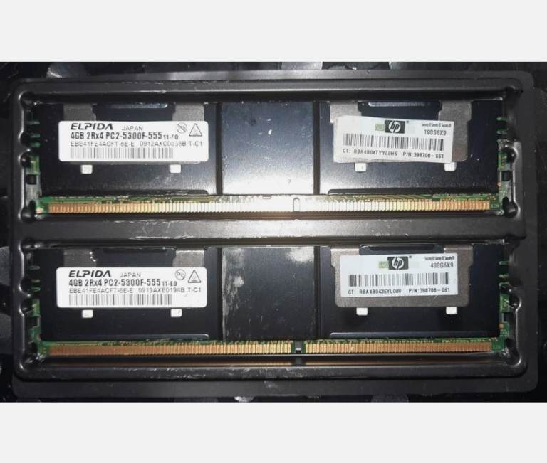 2pcs Elpida 2GB 2Rx4 EBE21FD4AJFT-6E-E PC2-5300F-555-11-E0 DDR2 Server Memory