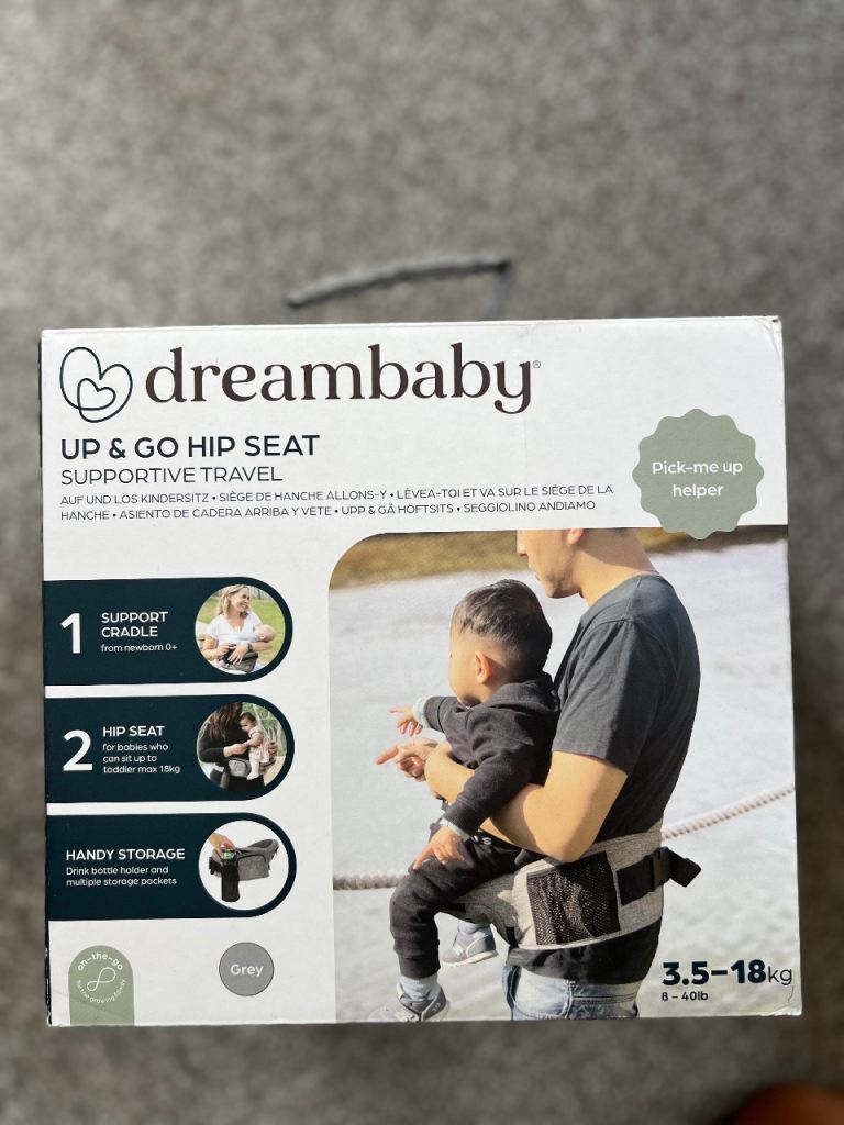 Dreambaby Up & Go Hip Seat – Grey, As Good As New