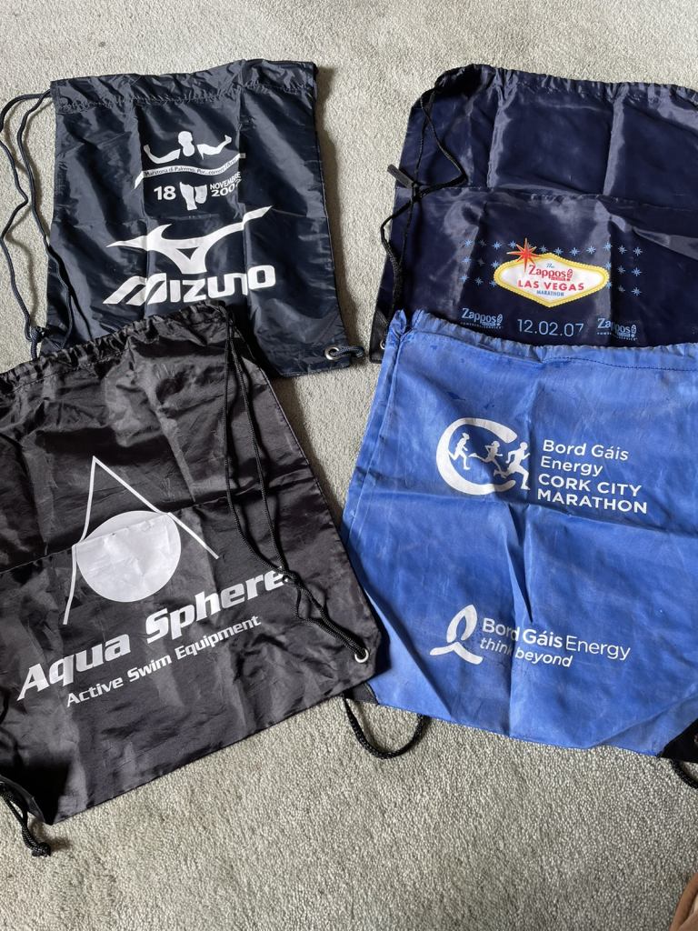 Assortment of shoe/swim/kit bags.