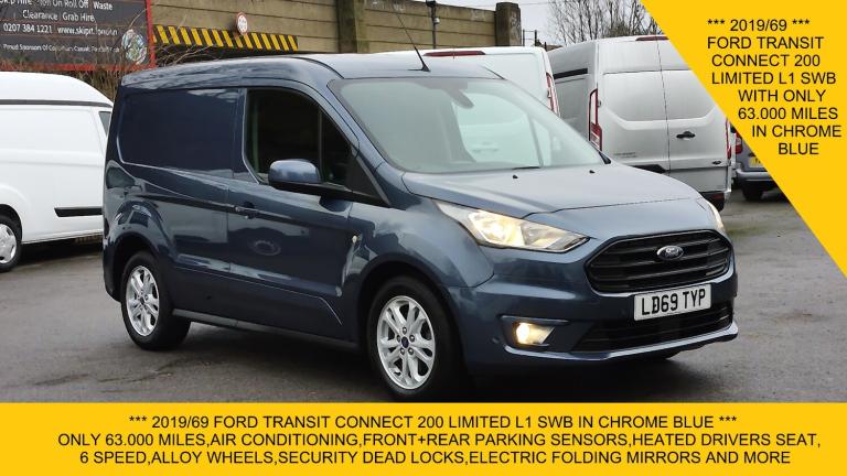 2019 Ford Transit Connect 200 LIMITED L1 SWB IN CHROME BLUE WITH ONLY 63.000 MILES,AIR CONDITIONI...