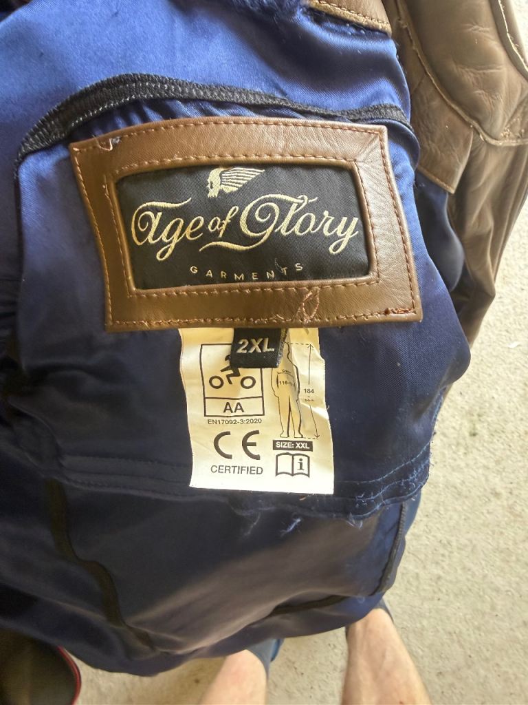  AGE OF GLORY LEATHER MOTORCYCLE JACKET – XXL – £220