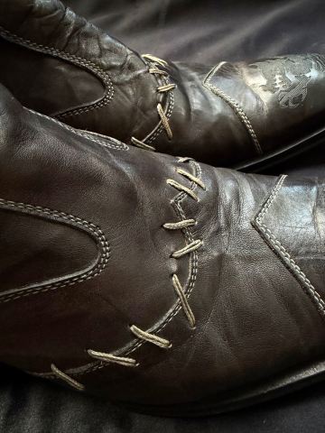 Mark Nason Rock Lives Mens Sz 9 Dragon Leather Side Zip Boots 2 Tone Italy RARE Mark nason rock lives - Gem main image 4