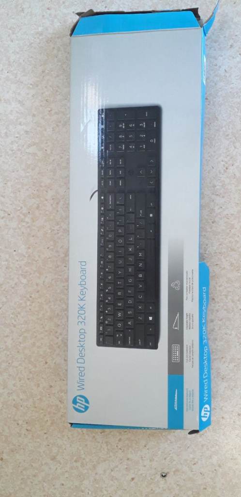 HP Wired Desktop 320K USB Keyboard - Brand New in Box